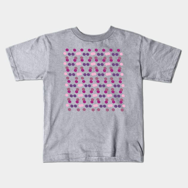 Purple Geometric Dots Kids T-Shirt by RMSphoto
